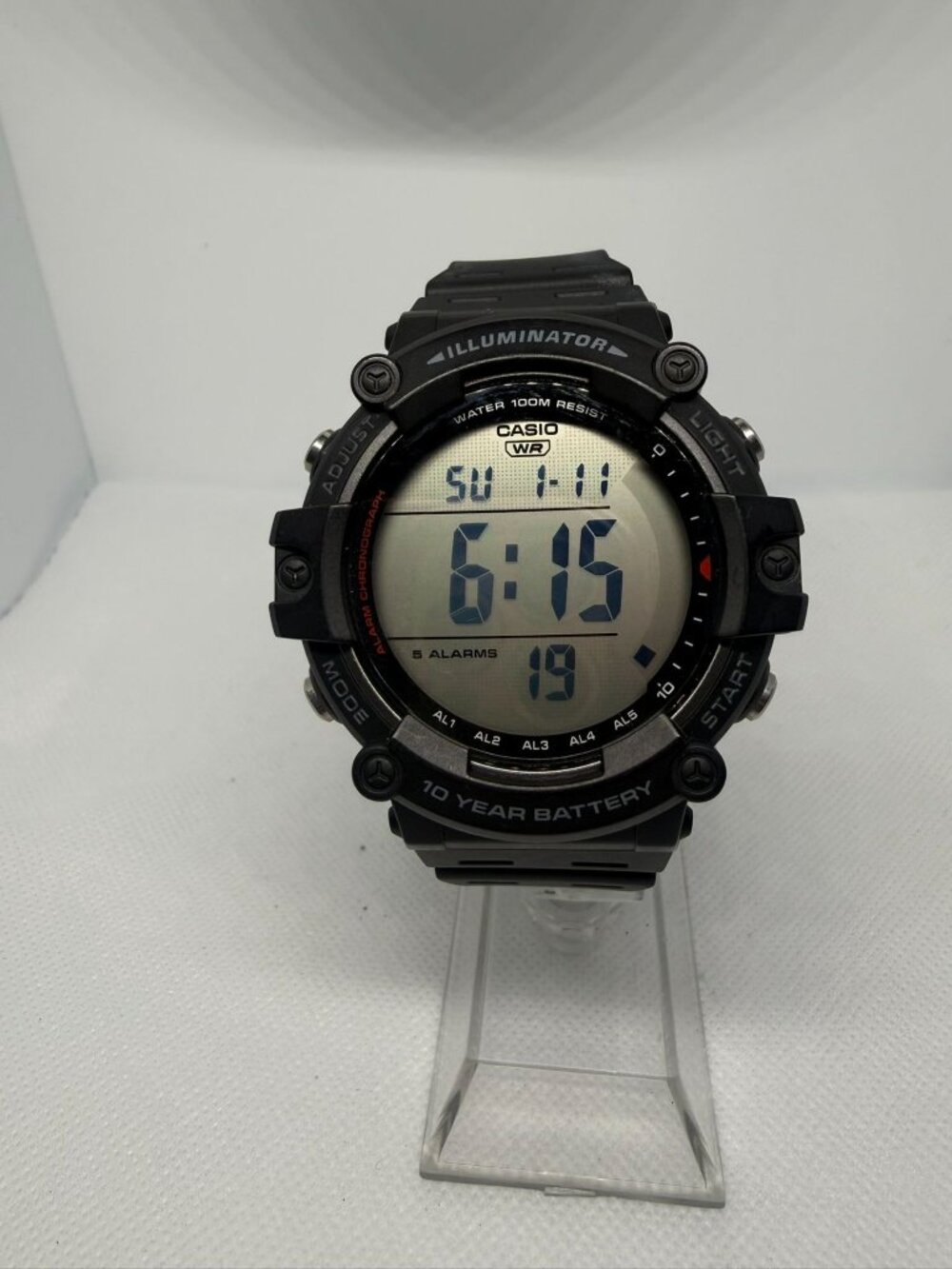 Casio AE-1500WH Men’s Digital Illuminator Watch 100M Black Resin 10 Year